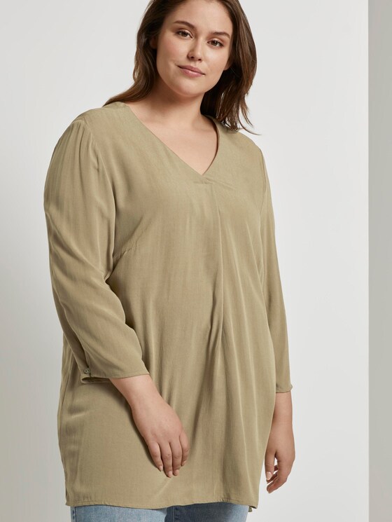 Bluse mit Faltendetails - Frauen - New Light Khaki Bluse mit Faltendetails - Frauen - New Light Khaki - 5 - My True Me