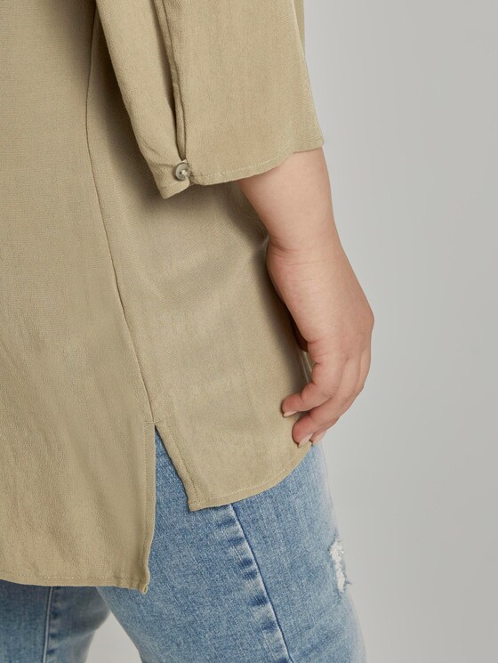 Bluse mit Faltendetails - Frauen - New Light Khaki Bluse mit Faltendetails - Frauen - New Light Khaki - 9 - My True Me