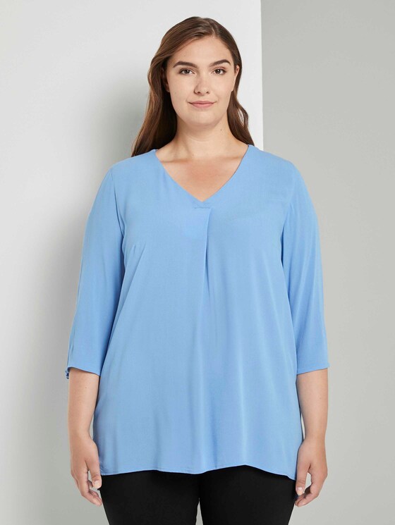 Bluse mit Faltendetails - Frauen - sea blue Bluse mit Faltendetails - Frauen - sea blue - 1 - My True Me