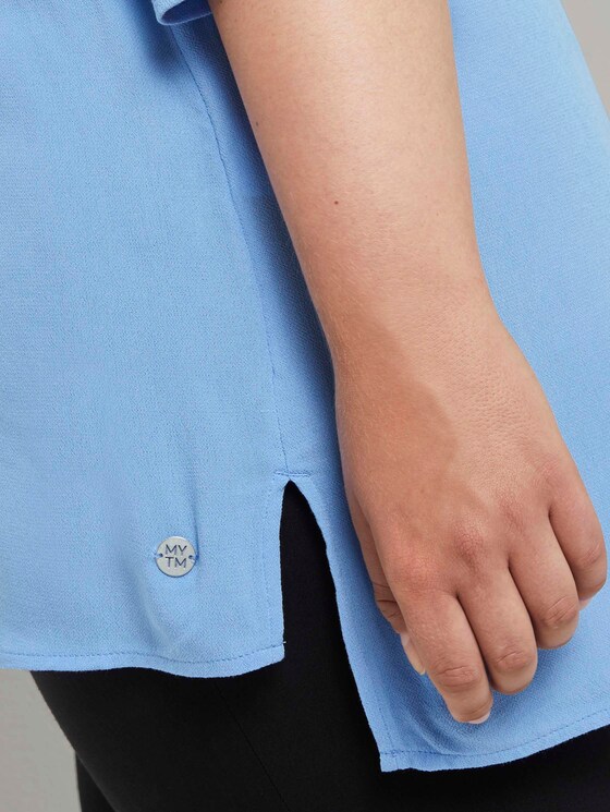 Bluse mit Faltendetails - Frauen - sea blue Bluse mit Faltendetails - Frauen - sea blue - 10 - My True Me