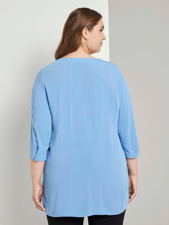 Bluse mit Faltendetails - Frauen - sea blue Bluse mit Faltendetails - Frauen - sea blue - 2 - My True Me