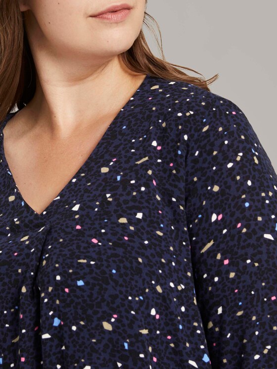 Bluse mit Faltendetails - Frauen - navy based terrazzo Bluse mit Faltendetails - Frauen - navy based terrazzo - 9 - My True Me