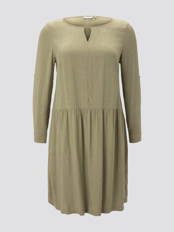 Meliertes Blusenkleid - Frauen - new light khaki melange Meliertes Blusenkleid - Frauen - new light khaki melange - 7 - My True Me
