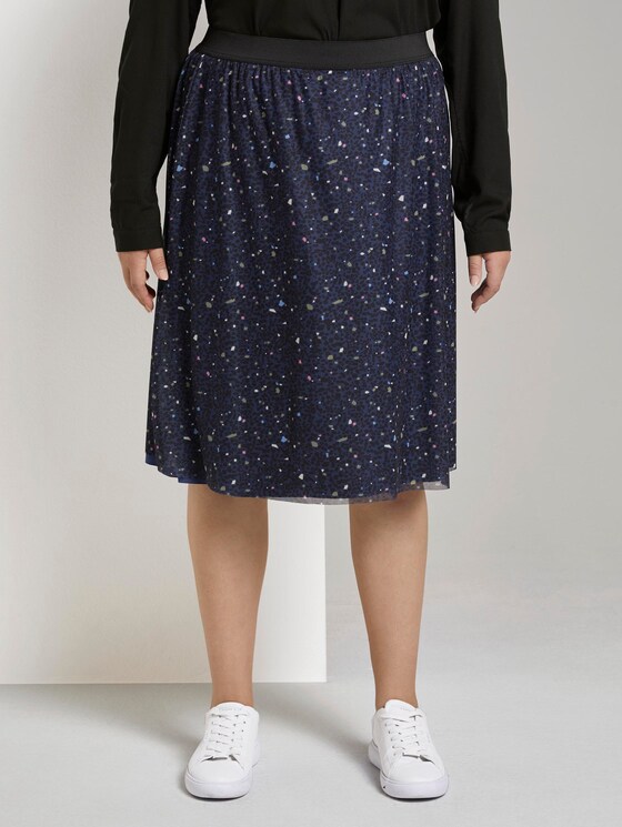Curvy - Gemusterter Mesh-Rock - Frauen - navy based terrazzo Curvy - Gemusterter Mesh-Rock - Frauen - navy based terrazzo - 1 - My True Me