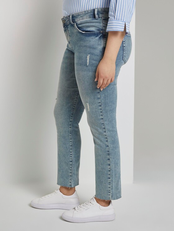 Skinny Fit Jeans mit Destroys - Frauen - light stone wash denim Skinny Fit Jeans mit Destroys - Frauen - light stone wash denim - 11 - My True Me