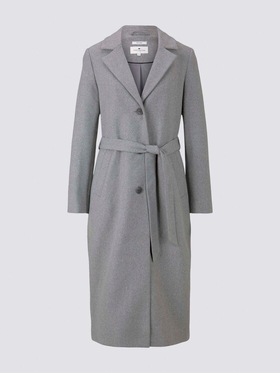 Langer Mantel mit Bindegürtel - Frauen - Smooth Grey Melange Langer Mantel mit Bindegürtel - Frauen - Smooth Grey Melange - 7 - TOM TAILOR