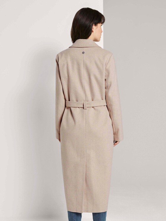 Langer Mantel mit Bindegürtel - Frauen - light-camel melange Langer Mantel mit Bindegürtel - Frauen - light-camel melange - 2 - TOM TAILOR