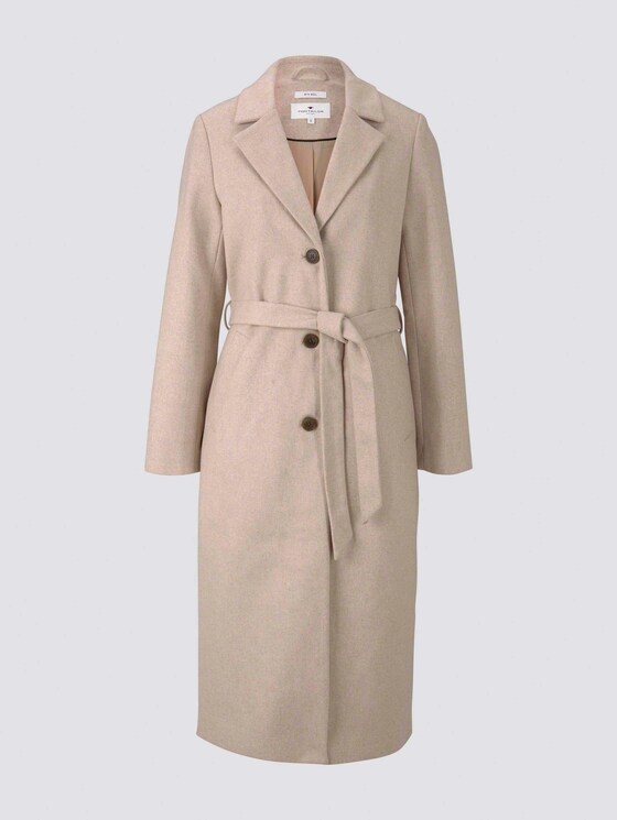 Langer Mantel mit Bindegürtel - Frauen - light-camel melange Langer Mantel mit Bindegürtel - Frauen - light-camel melange - 7 - TOM TAILOR