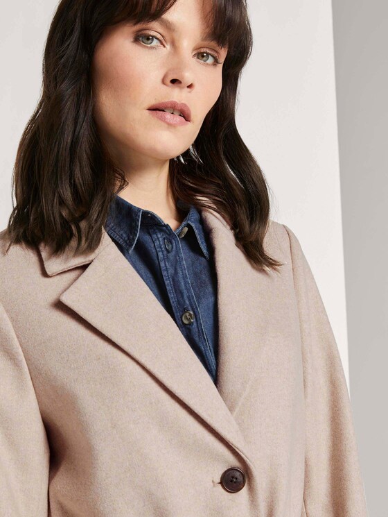 Langer Mantel mit Bindegürtel - Frauen - light-camel melange Langer Mantel mit Bindegürtel - Frauen - light-camel melange - 9 - TOM TAILOR
