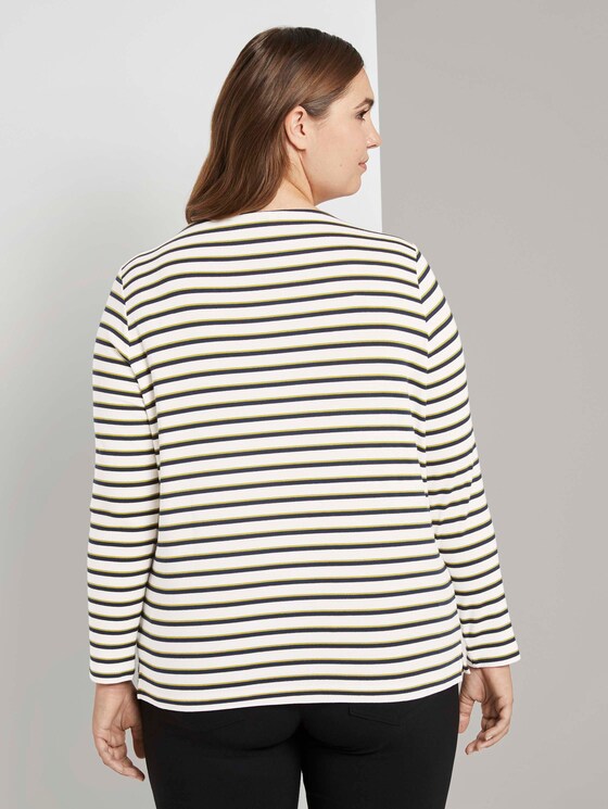 Gestreiftes Langarmshirt - Frauen - white wood navy stripe Gestreiftes Langarmshirt - Frauen - white wood navy stripe - 2 - My True Me