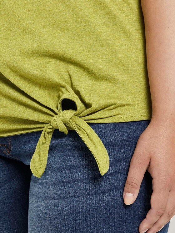 T-Shirt mit Knotendetail - Frauen - wood green melange T-Shirt mit Knotendetail - Frauen - wood green melange - 10 - My True Me
