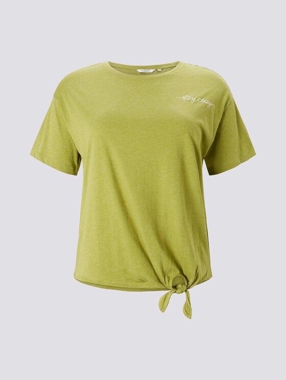 T-Shirt mit Knotendetail - Frauen - wood green melange T-Shirt mit Knotendetail - Frauen - wood green melange - 7 - My True Me