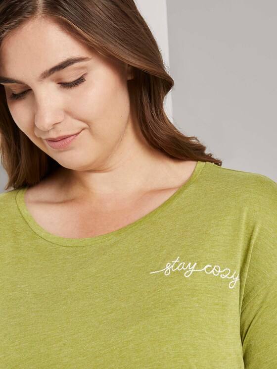 T-Shirt mit Knotendetail - Frauen - wood green melange T-Shirt mit Knotendetail - Frauen - wood green melange - 9 - My True Me
