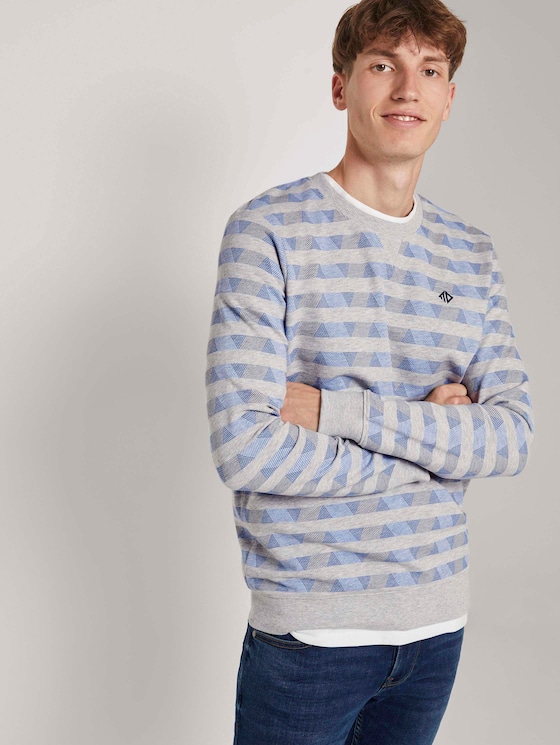Gemustertes Sweatshirt - Männer - grey streaky stripe Gemustertes Sweatshirt - Männer - grey streaky stripe - 5 - TOM TAILOR Denim