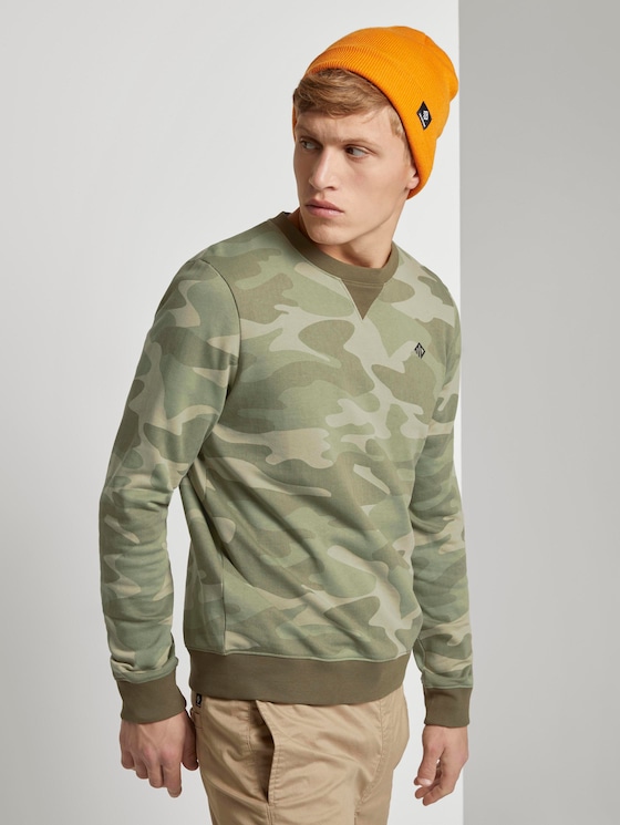 Gemustertes Sweatshirt - Männer - khaki stripe camou print Gemustertes Sweatshirt - Männer - khaki stripe camou print - 5 - TOM TAILOR Denim