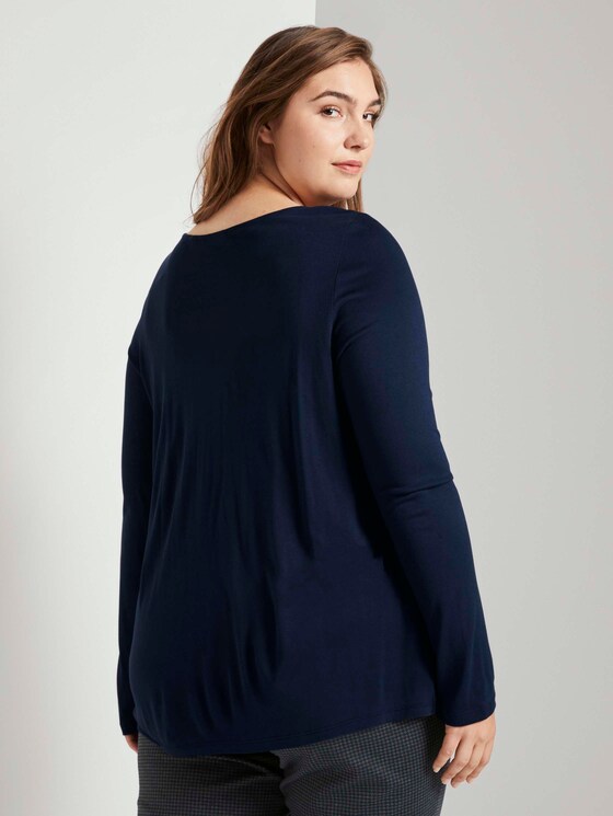 Langarmshirt mit Faltendetail - Frauen - Sky Captain Blue Langarmshirt mit Faltendetail - Frauen - Sky Captain Blue - 2 - My True Me