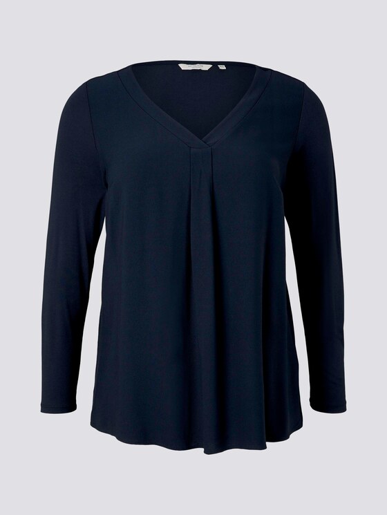 Langarmshirt mit Faltendetail - Frauen - Sky Captain Blue Langarmshirt mit Faltendetail - Frauen - Sky Captain Blue - 7 - My True Me