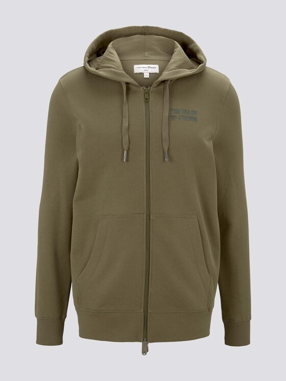Kapuzen-Sweatjacke mit kleinem Print - Männer - Dry Greyish Olive Kapuzen-Sweatjacke mit kleinem Print - Männer - Dry Greyish Olive - 7 - TOM TAILOR Denim