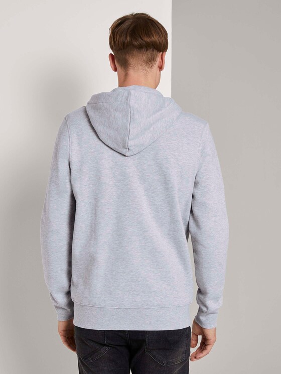 Kapuzen-Sweatjacke mit kleinem Print - Männer - Light Stone Grey Melange Kapuzen-Sweatjacke mit kleinem Print - Männer - Light Stone Grey Melange - 2 - TOM TAILOR Denim