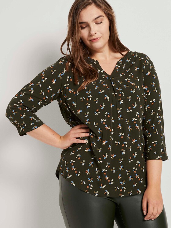 Patterned Henley blouse - Women - rosin flower pattern Patterned Henley blouse - Women - rosin flower pattern - 5 - My True Me