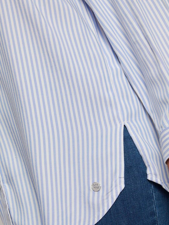 Gestreifte Longbluse mit Turn-Ups - Frauen - offwhite sea blue stripe Gestreifte Longbluse mit Turn-Ups - Frauen - offwhite sea blue stripe - 10 - My True Me