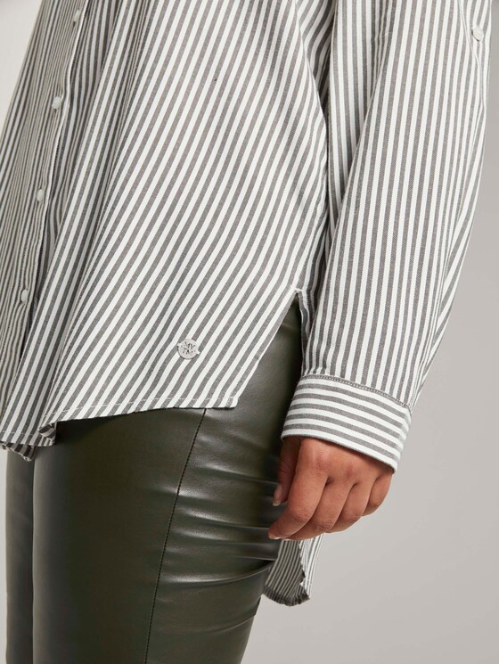 Gestreifte Longbluse mit Turn-Ups - Frauen - offwhite rosin stripe Gestreifte Longbluse mit Turn-Ups - Frauen - offwhite rosin stripe - 10 - My True Me