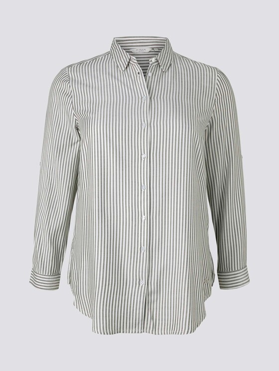Gestreifte Longbluse mit Turn-Ups - Frauen - offwhite rosin stripe Gestreifte Longbluse mit Turn-Ups - Frauen - offwhite rosin stripe - 7 - My True Me