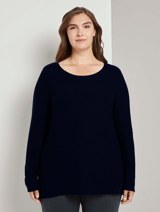 Curvy - Pullover mit Streifenstruktur - Frauen - Sky Captain Blue Curvy - Pullover mit Streifenstruktur - Frauen - Sky Captain Blue - 1 - My True Me