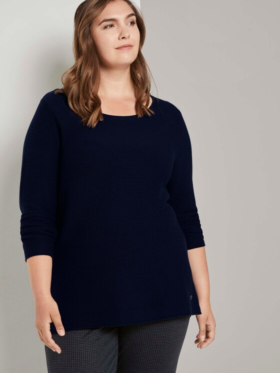 Curvy - Pullover mit Streifenstruktur - Frauen - Sky Captain Blue Curvy - Pullover mit Streifenstruktur - Frauen - Sky Captain Blue - 5 - My True Me