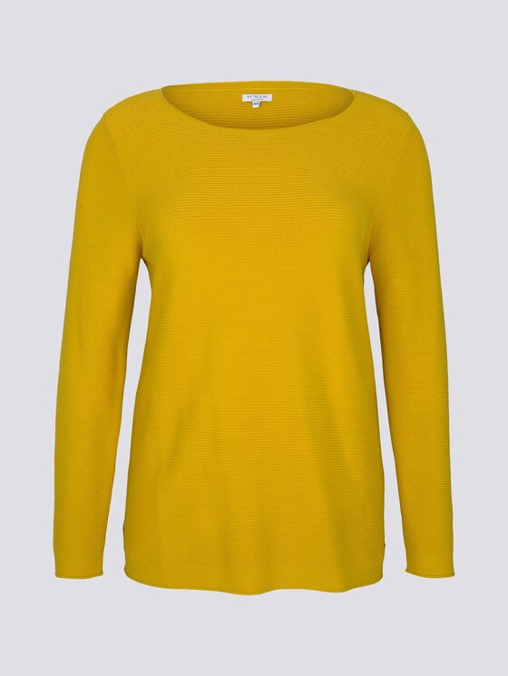 Curvy - Pullover mit Streifenstruktur - Frauen - wood green Curvy - Pullover mit Streifenstruktur - Frauen - wood green - 7 - My True Me