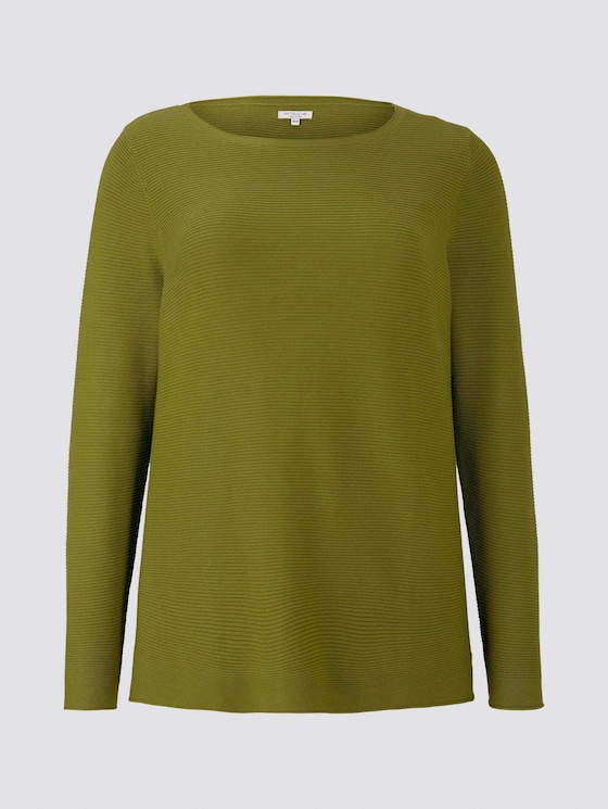 Pullover mit Streifenstruktur - Frauen - california sand yellow Pullover mit Streifenstruktur - Frauen - california sand yellow - 7 - My True Me