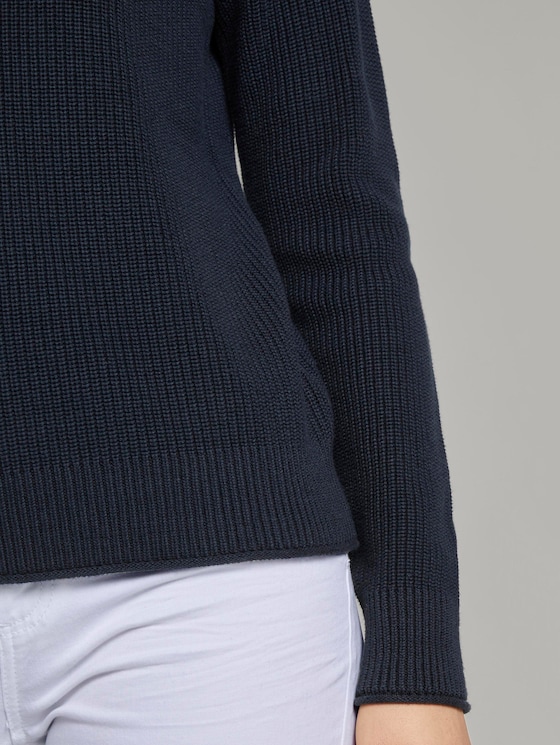 Pullover mit Stehkragen in Ripp-Optik - Frauen - Sky Captain Blue Pullover mit Stehkragen in Ripp-Optik - Frauen - Sky Captain Blue - 10 - TOM TAILOR