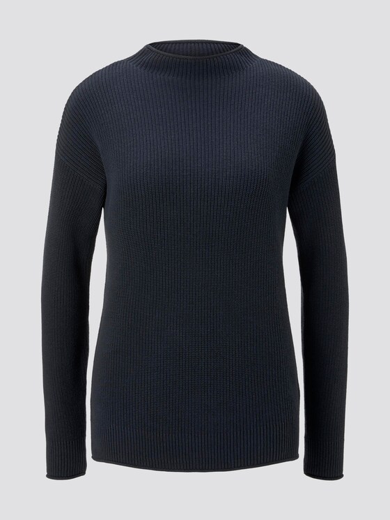 Pullover mit Stehkragen in Ripp-Optik - Frauen - Sky Captain Blue Pullover mit Stehkragen in Ripp-Optik - Frauen - Sky Captain Blue - 7 - TOM TAILOR