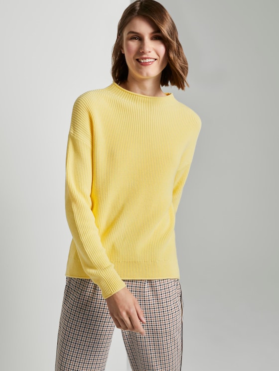 Pullover mit Stehkragen in Ripp-Optik - Frauen - honey popcorn Pullover mit Stehkragen in Ripp-Optik - Frauen - honey popcorn - 5 - TOM TAILOR