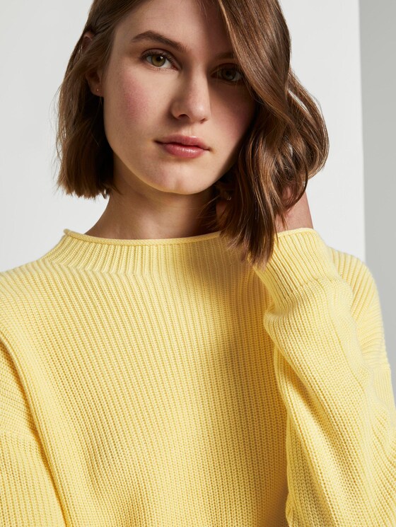 Pullover mit Stehkragen in Ripp-Optik - Frauen - honey popcorn Pullover mit Stehkragen in Ripp-Optik - Frauen - honey popcorn - 9 - TOM TAILOR
