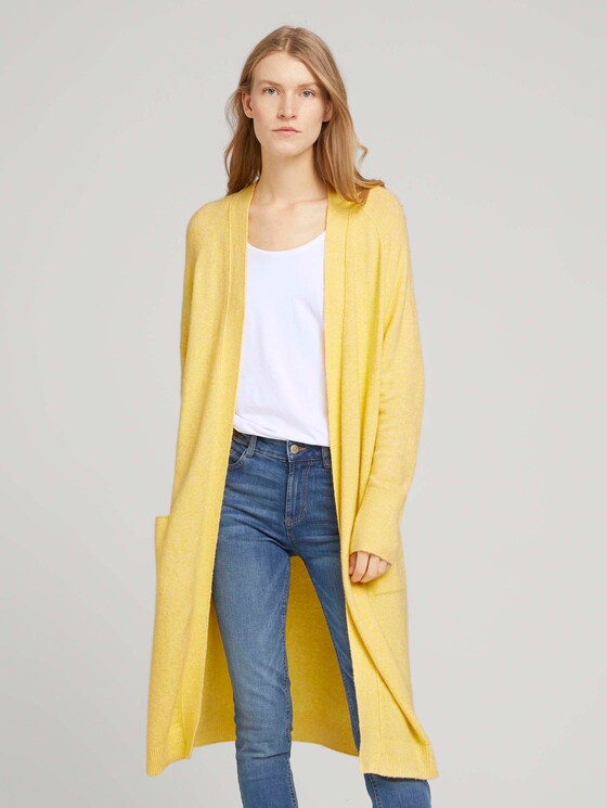 Langer Cardigan in Mélange-Optik - Frauen - honey popcorn melange Langer Cardigan in Mélange-Optik - Frauen - honey popcorn melange - 1 - TOM TAILOR