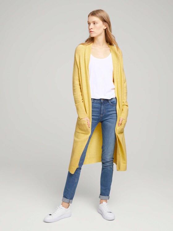 Langer Cardigan in Mélange-Optik - Frauen - honey popcorn melange Langer Cardigan in Mélange-Optik - Frauen - honey popcorn melange - 3 - TOM TAILOR