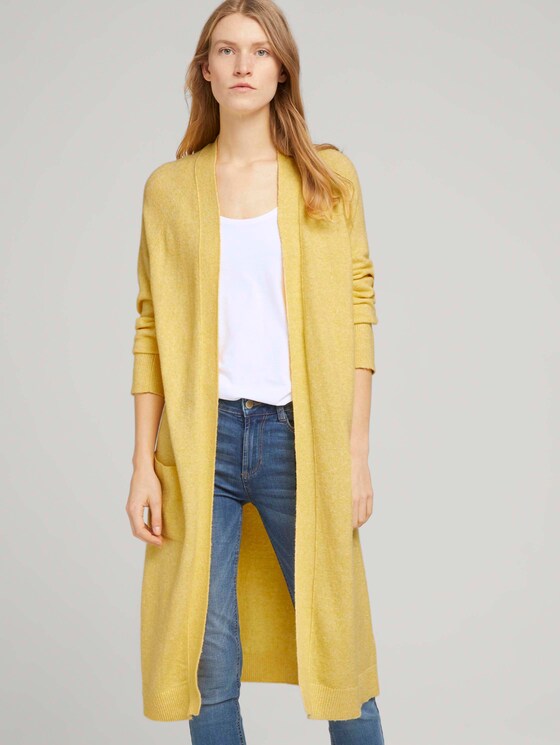 Langer Cardigan in Mélange-Optik - Frauen - honey popcorn melange Langer Cardigan in Mélange-Optik - Frauen - honey popcorn melange - 5 - TOM TAILOR