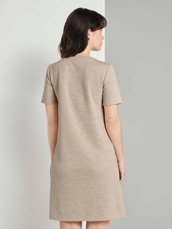 Kurzarm-Kleid mit Taschen - Frauen - desert sand melange Kurzarm-Kleid mit Taschen - Frauen - desert sand melange - 2 - TOM TAILOR