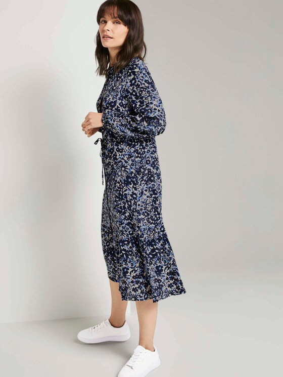 Gemustertes Midikleid mit Volants - Frauen - blue flower design Gemustertes Midikleid mit Volants - Frauen - blue flower design - 5 - TOM TAILOR