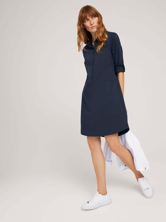 Blusenkleid mit Faltendetails - Frauen - Sky Captain Blue Blusenkleid mit Faltendetails - Frauen - Sky Captain Blue - 3 - TOM TAILOR