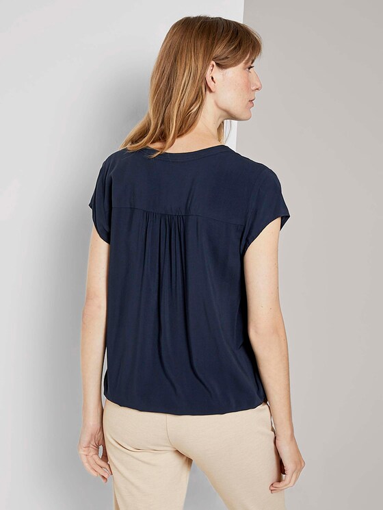Henley-Bluse mit elastischem Bund - Frauen - Sky Captain Blue Henley-Bluse mit elastischem Bund - Frauen - Sky Captain Blue - 2 - TOM TAILOR