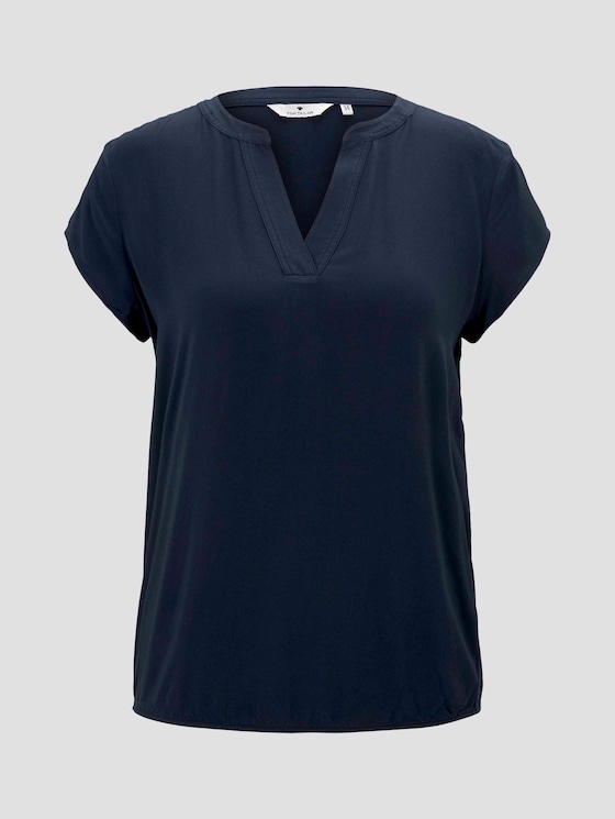 Henley-Bluse mit elastischem Bund - Frauen - Sky Captain Blue Henley-Bluse mit elastischem Bund - Frauen - Sky Captain Blue - 7 - TOM TAILOR
