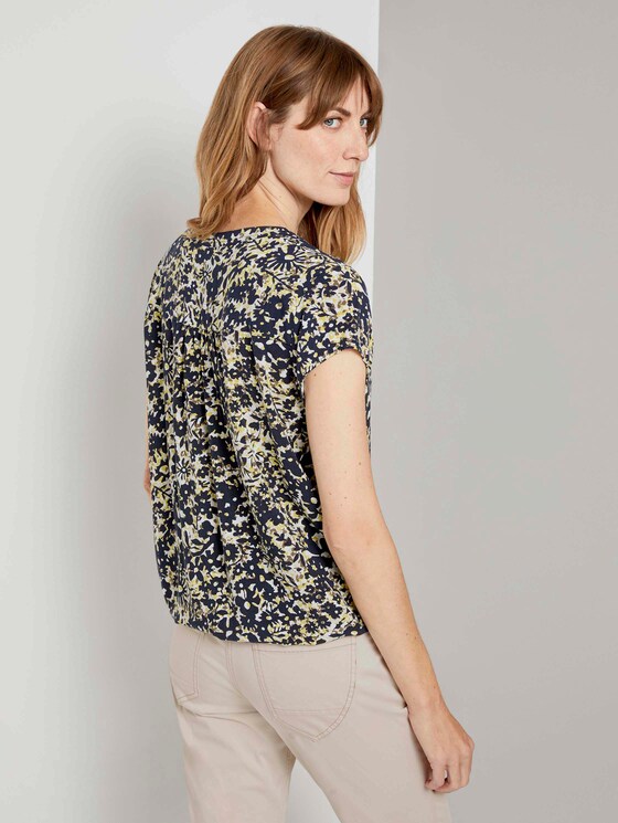 Henley-Bluse mit elastischem Bund - Frauen - yellow flower design Henley-Bluse mit elastischem Bund - Frauen - yellow flower design - 2 - TOM TAILOR