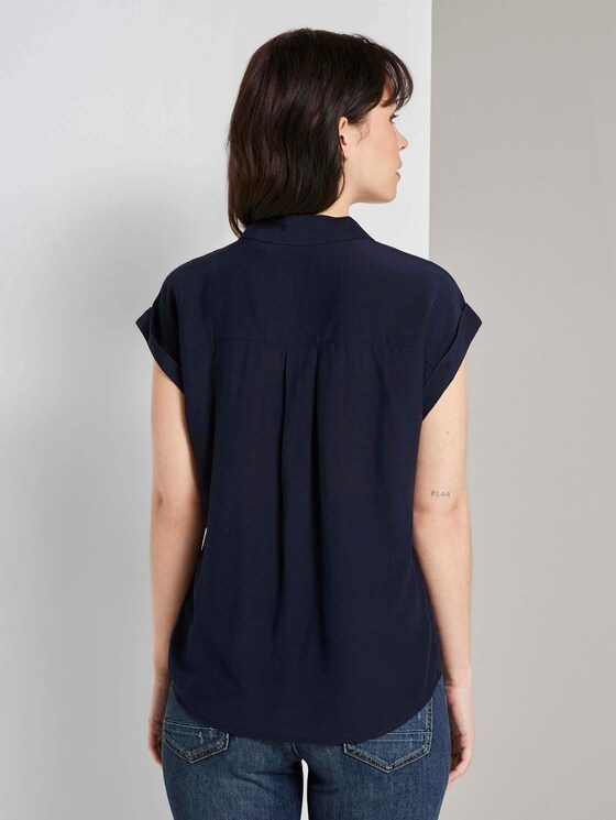 Blusenshirt mit Henley-Kragen - Frauen - Sky Captain Blue Blusenshirt mit Henley-Kragen - Frauen - Sky Captain Blue - 2 - TOM TAILOR