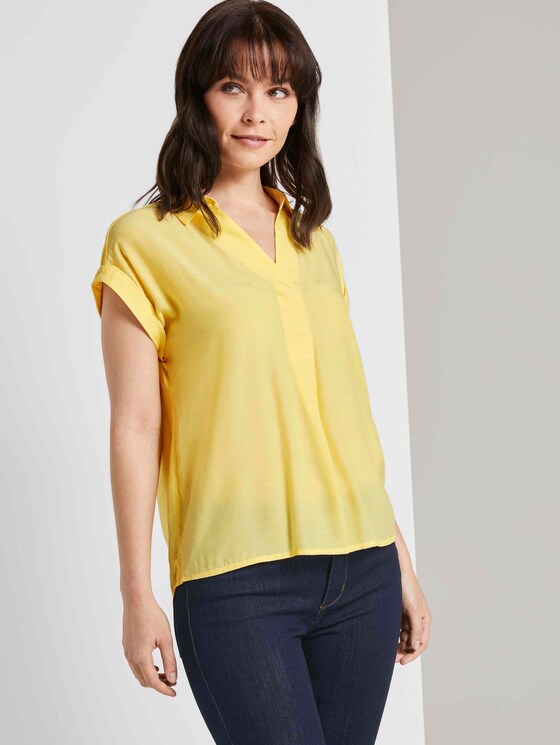 Blusenshirt mit Henley-Kragen - Frauen - honey popcorn Blusenshirt mit Henley-Kragen - Frauen - honey popcorn - 5 - TOM TAILOR