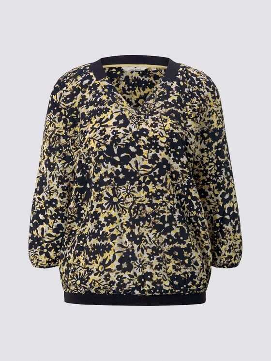 Gemusterte Bluse mit Tape-Details - Frauen - yellow flower design Gemusterte Bluse mit Tape-Details - Frauen - yellow flower design - 7 - TOM TAILOR