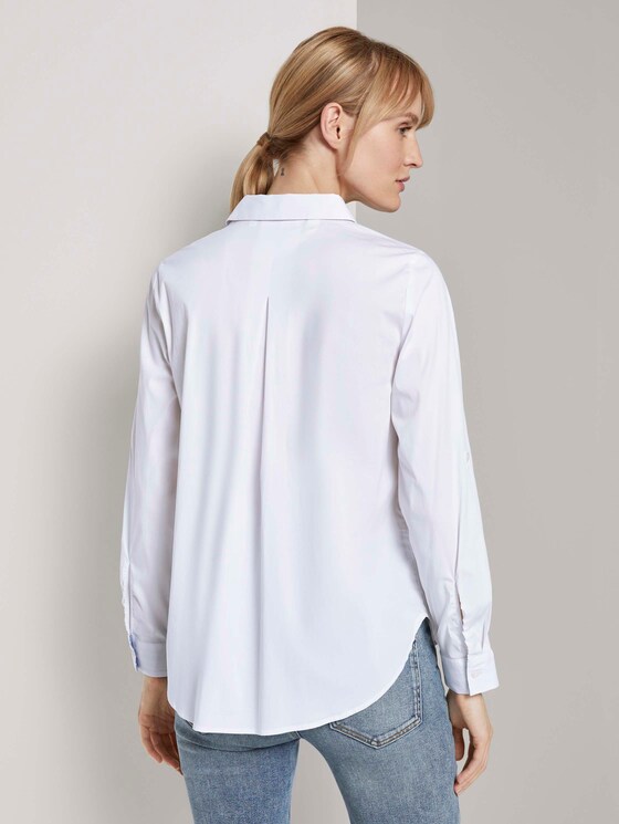 Henley-Bluse mit Faltendetail - Frauen - White Henley-Bluse mit Faltendetail - Frauen - White - 2 - TOM TAILOR