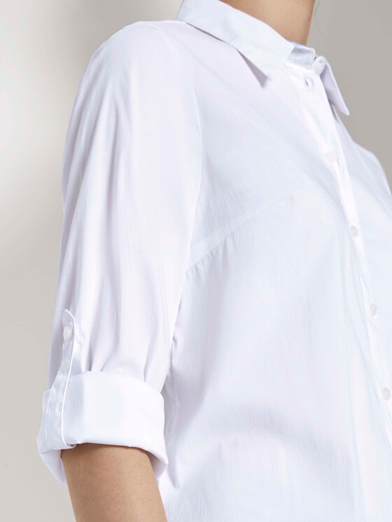 Henley-Bluse mit Faltendetail - Frauen - White Henley-Bluse mit Faltendetail - Frauen - White - 9 - TOM TAILOR