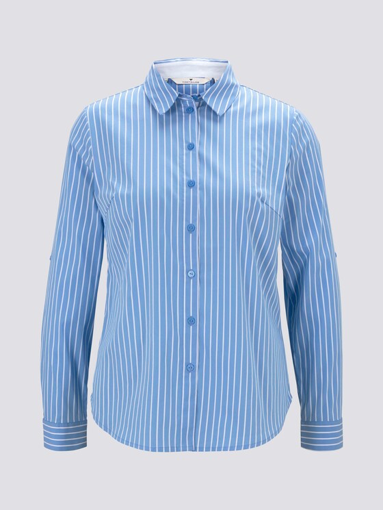 Henley-Bluse mit Faltendetail - Frauen - blue vertical thin stripe Henley-Bluse mit Faltendetail - Frauen - blue vertical thin stripe - 7 - TOM TAILOR